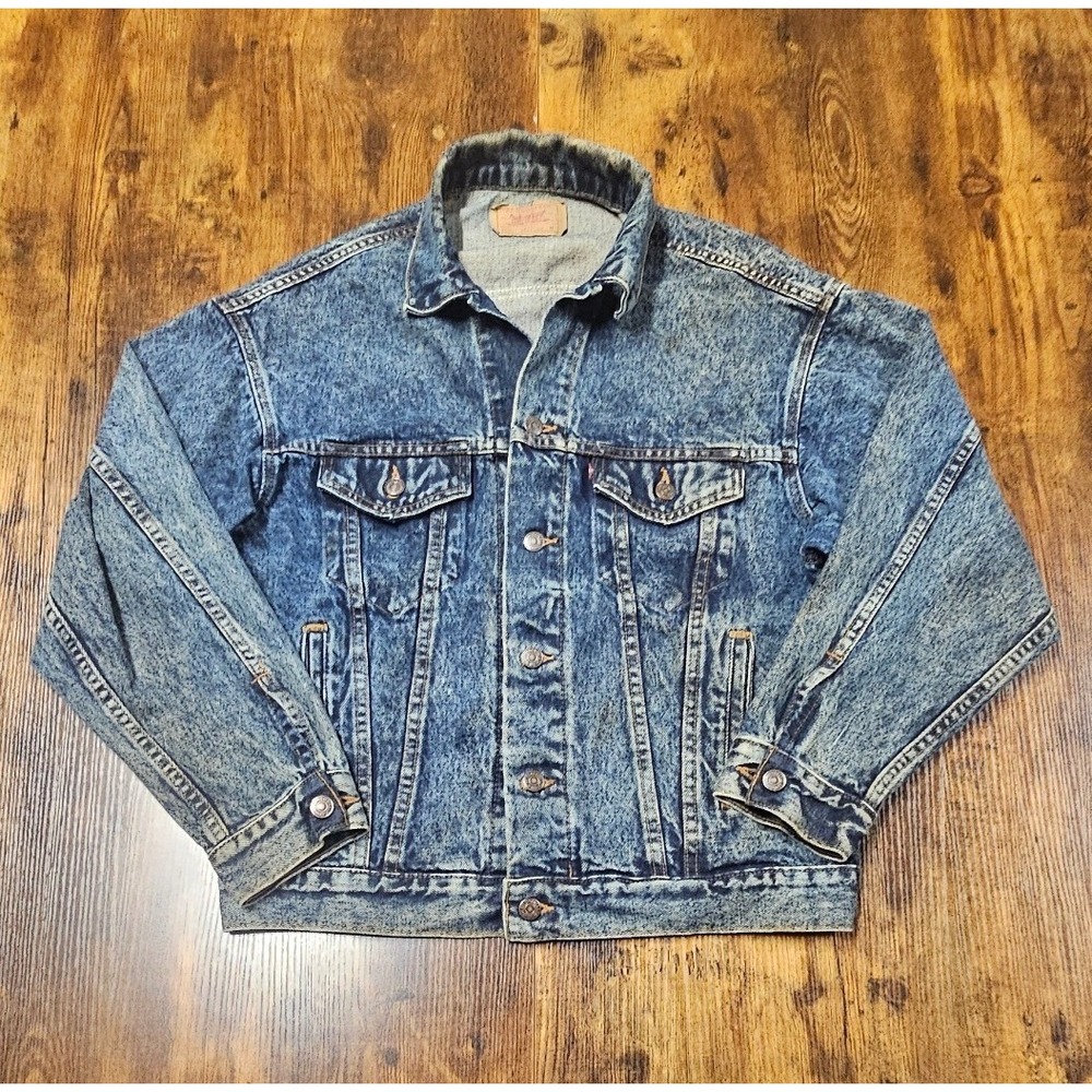 Vintage Levis 70507 0227 Acid Wash Denim Trucker Jacket Mens Medium Blue 80s 90s